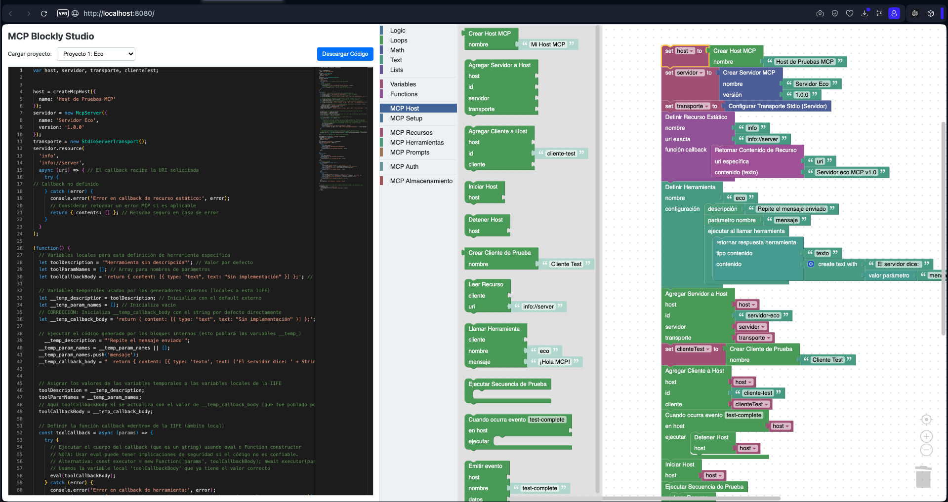 MCP Blockly Studio Interface